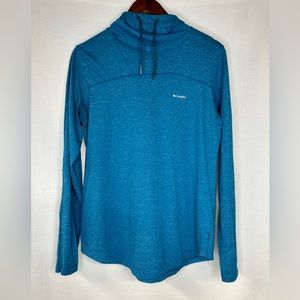 Columbia Women’s Omni-Wick Blue Long Sleeve Tech Hoodie Size Medium